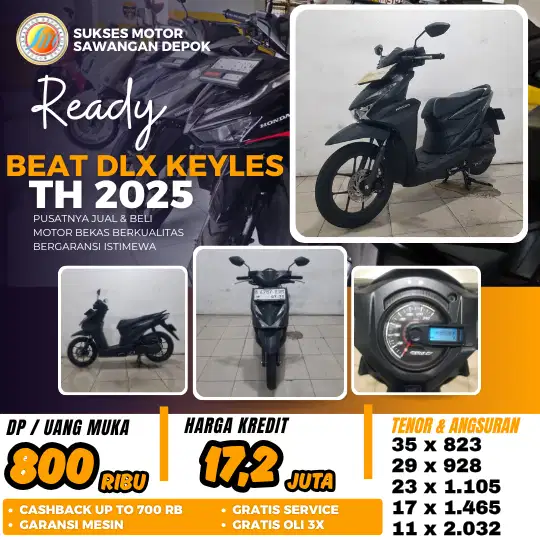 CASH KREDIT DP 800 HONDA BEAT DLX SMARTKEY TH 2025 MULUS BERGARANSI