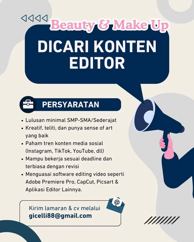LOWONGAN KONTEN KRETOR EDITOR - EDITOR VIDEO & FOTO
