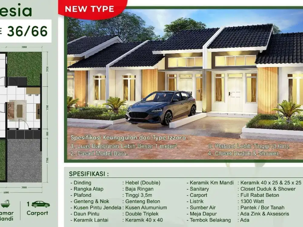 Jual Rumah Primary Murah Akses dekat Stasiun Tenjo DP Ringan J-29154