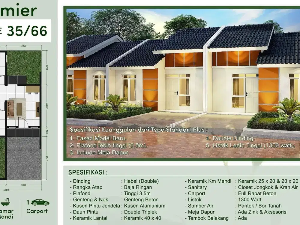 Rumah Baru Cicilan Murah Askes dekat Stasiun Tenjo Dibantu KPR J-29155