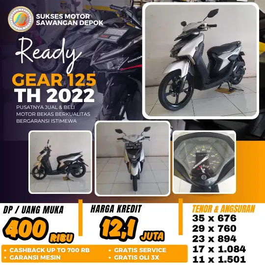 CASH KREDIT DP 400 YAMAHA GEAR 125 TH 2022 UNIT MULUS BERGARANSI