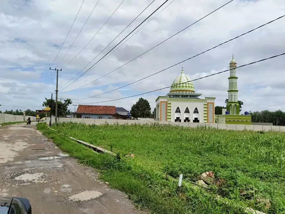 TANAH PINGGIR JALAN UTAMA DESA DEKAT JALUR 2 ITERA