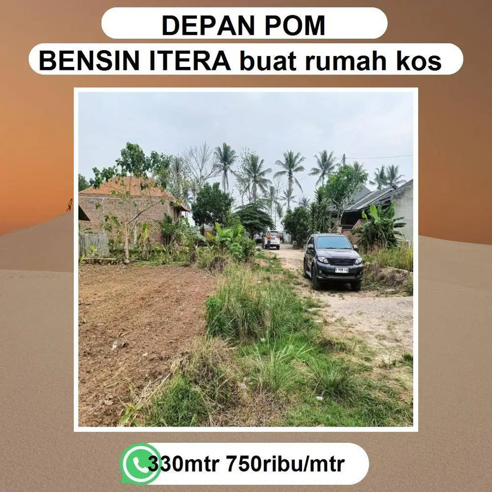 TANAH DALAM PERUMAHAN DEKAT KAMPUS ITERA COCOK UNTUK BANGUN KOSAN