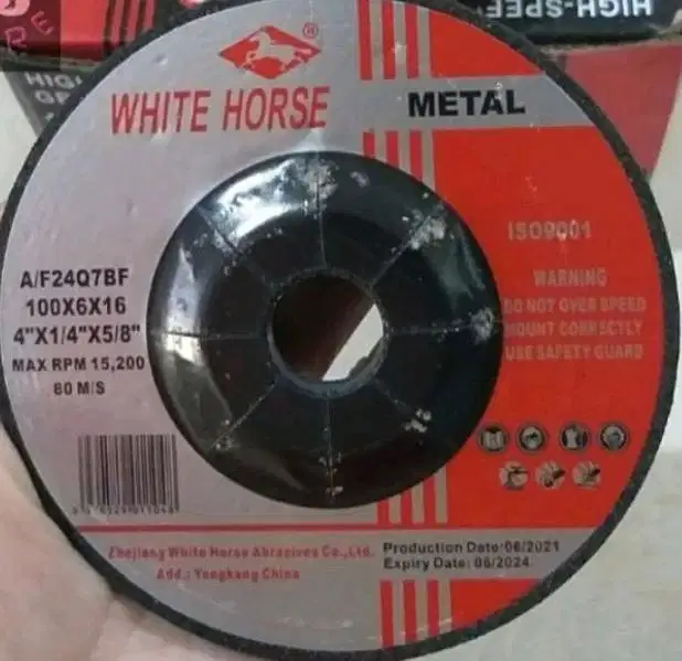 Grinding 4 inch white horse
