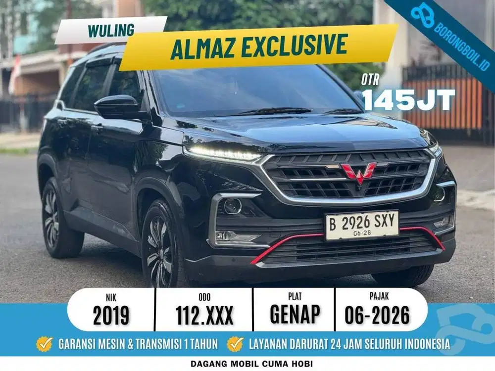 WULING ALMAZ EXCLUSIVE 5 SEATER 2019 HITAM ISTIMEWA PAJAK PANJANG