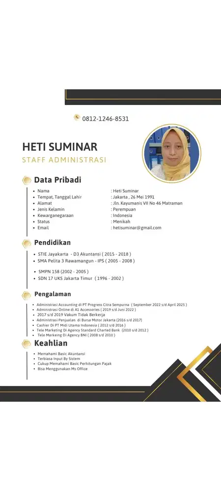 Mencari kerja admin, admin accounting