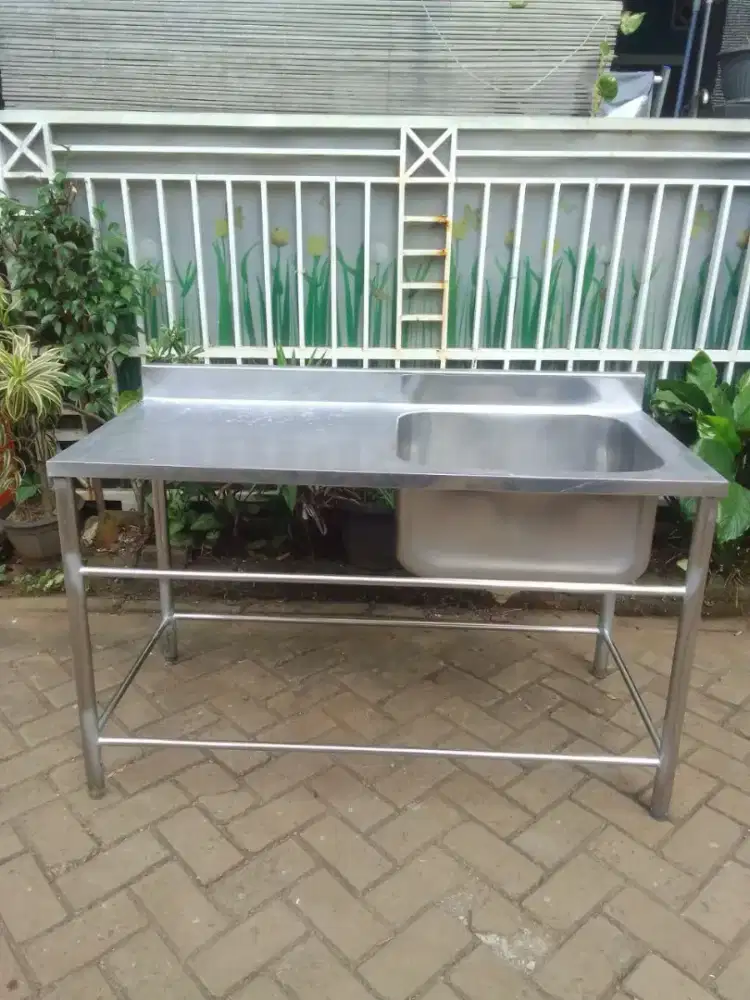 Single sink sayap kiri ukuran 130x60x85 diameter sink 50x50x30