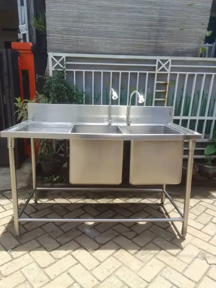 Doble sink sayap kiri ukuran 140x70x85 diameter sink 40x40x40
