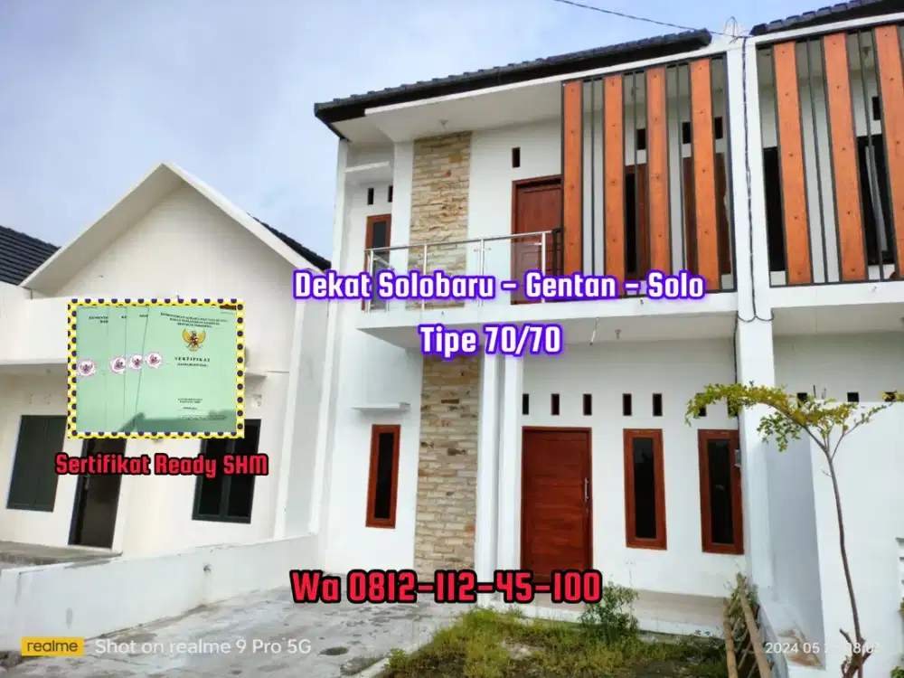 RUMAH HUNIAN NYAMAN READY SERTIFIKAT SHM DEKAT SOLO BARU DIJUAL