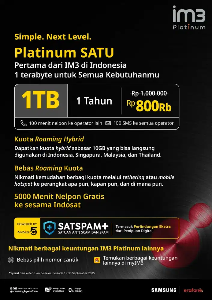 KUOTA 1000 GB Masa Aktif 1 tahun