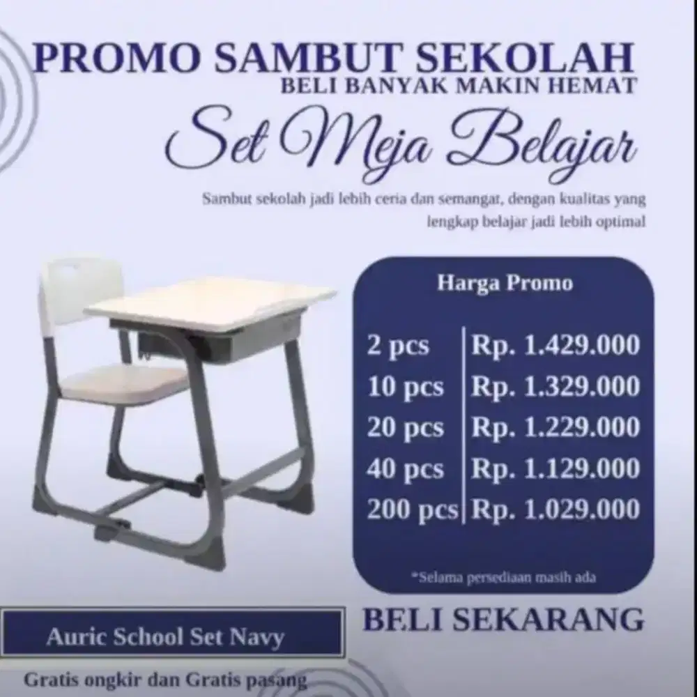 SET MEJA KURSI SEKOLAH PALING MURAH