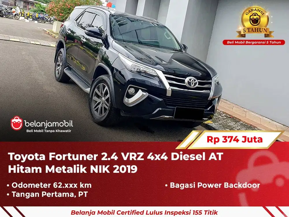 [ GARANSI 5TH ] Toyota Fortuner 2.4 VRZ 4x4 Diesel AT 2019 2020