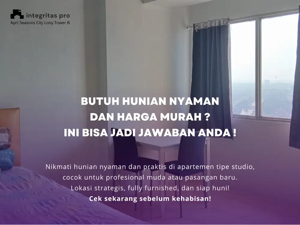 Apartement Seasons City Type Studio Furnish Tower A