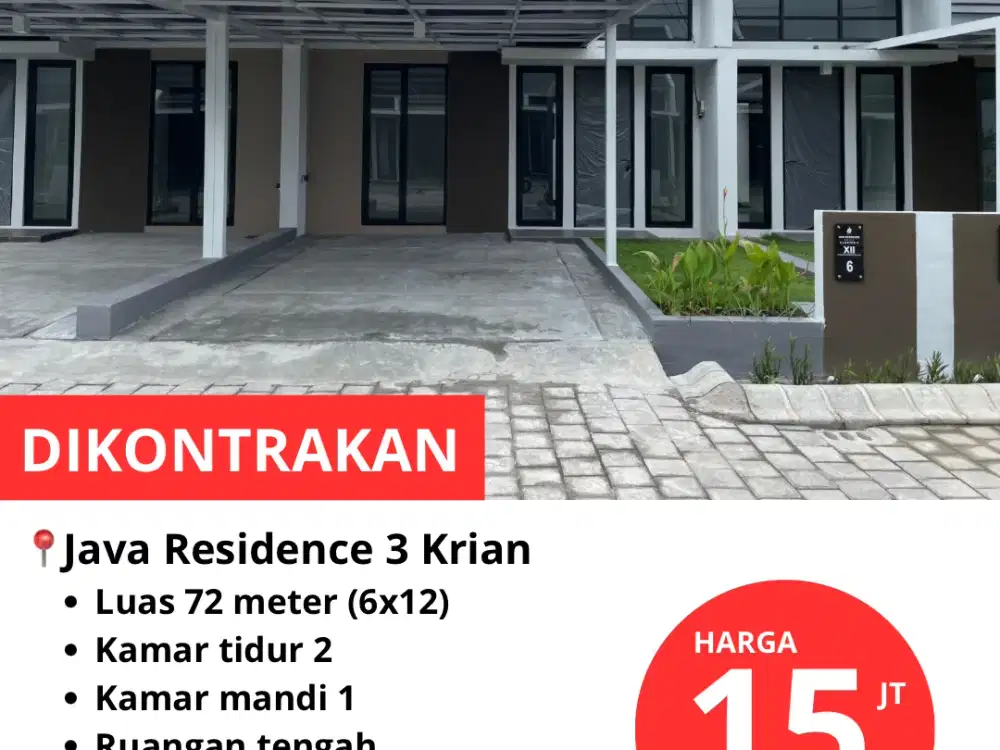 Dikontrakkan rumah baru siap huni java residence krian