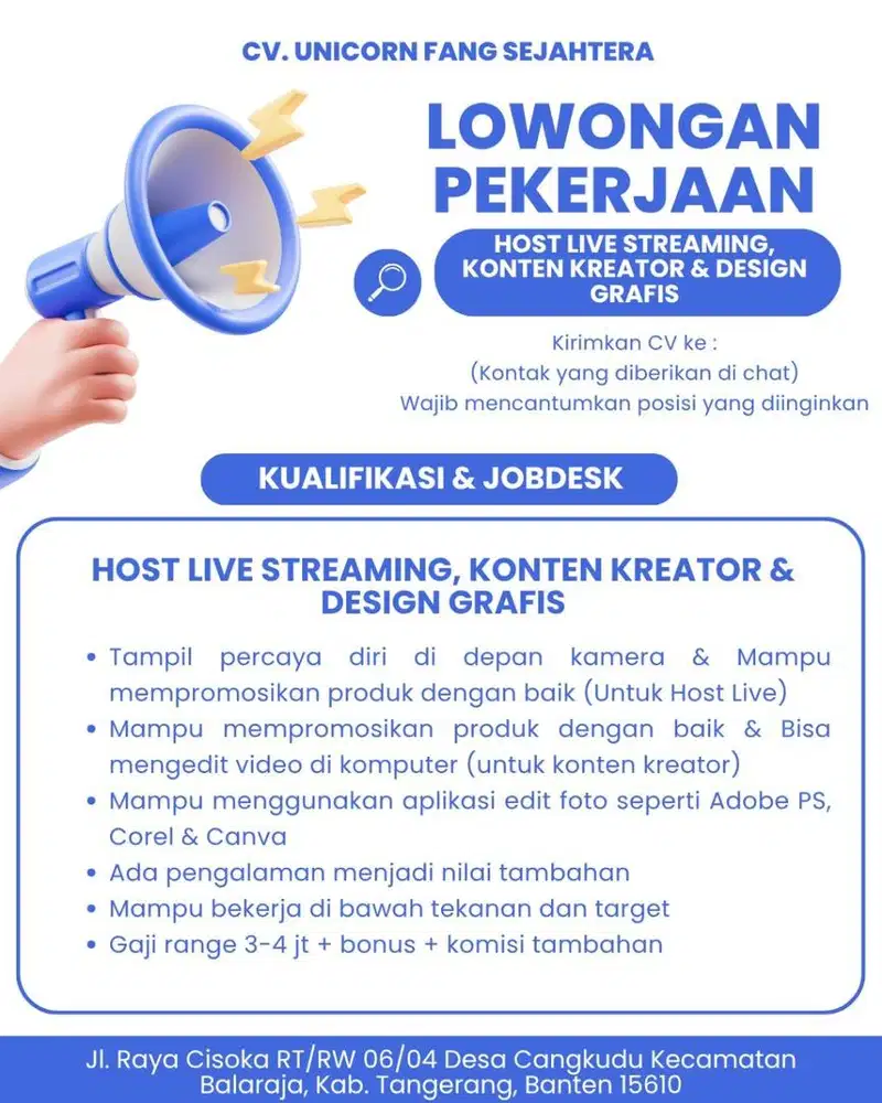 LOWONGAN PEKERJAAN FREE TANPA BIAYA APAPUN, PROSES CEPAT TANPA ADM