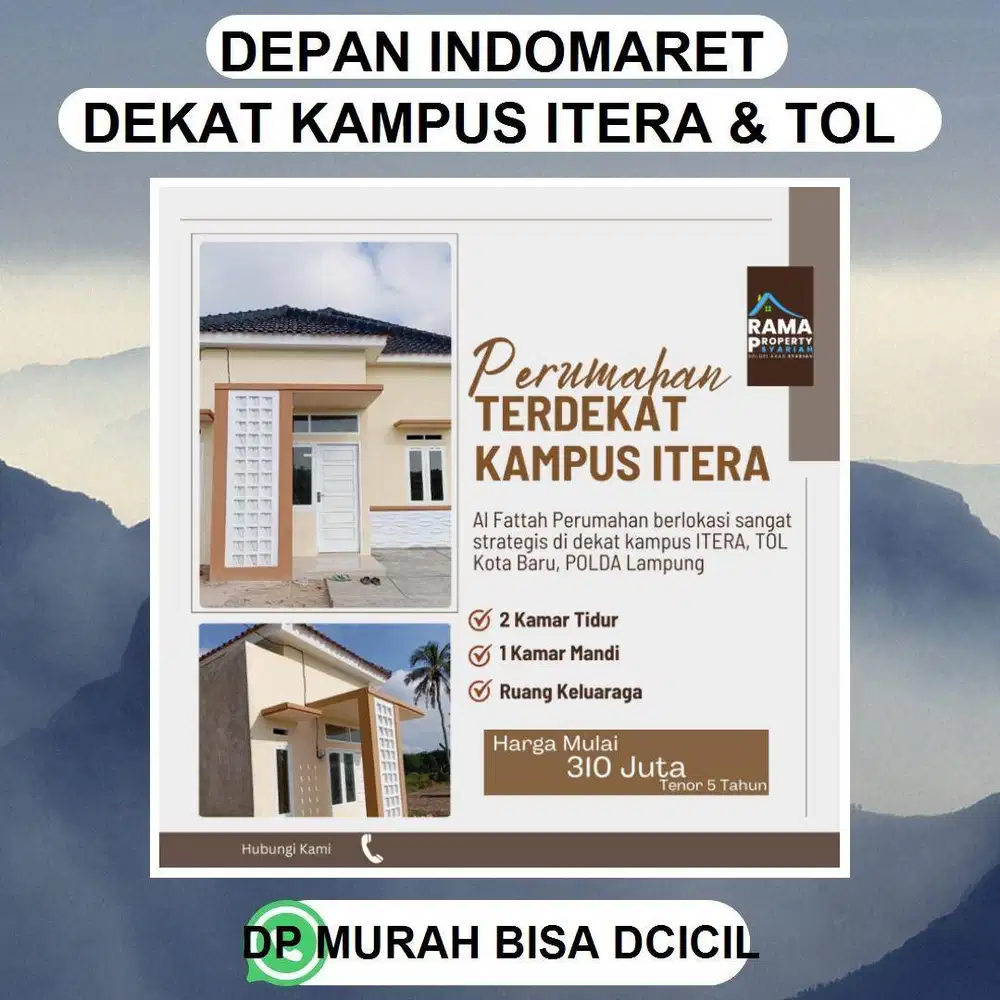 PERUMAHAN DEPAN INDOMARET KAMPUS ITERA