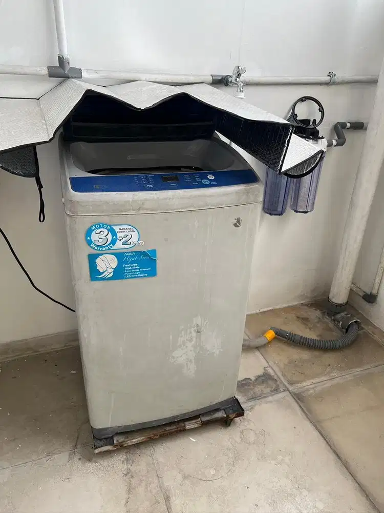 MESIN CUCI AQUA 1 TABUNG TOP LOAD 7,5 KG WASH & SPIN