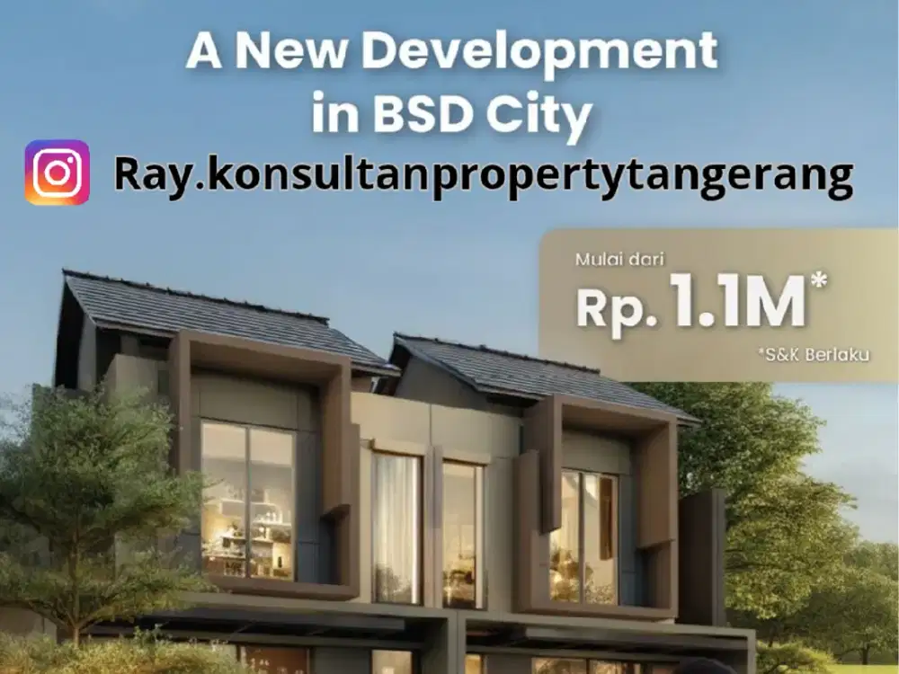 Rumah Baru Vireya bsd city hanya Rp.1 Man 2 lantai 3 kamar tidur di kota bsd city