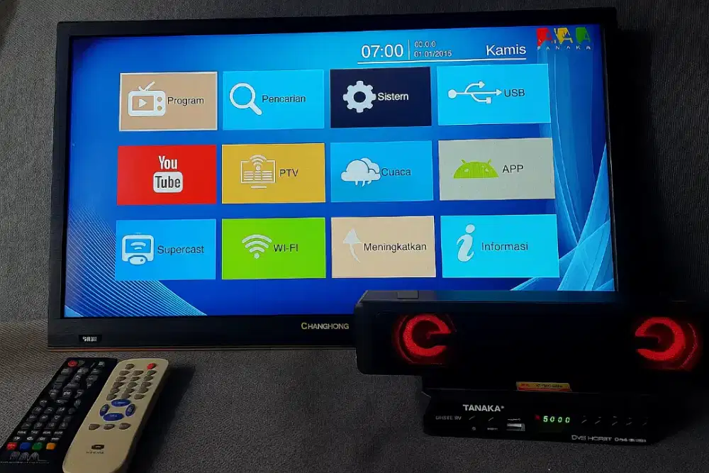 BORONGAN Tv Led Canghong 24 inc, StB Tanaka DVB T2 HD , Speaker