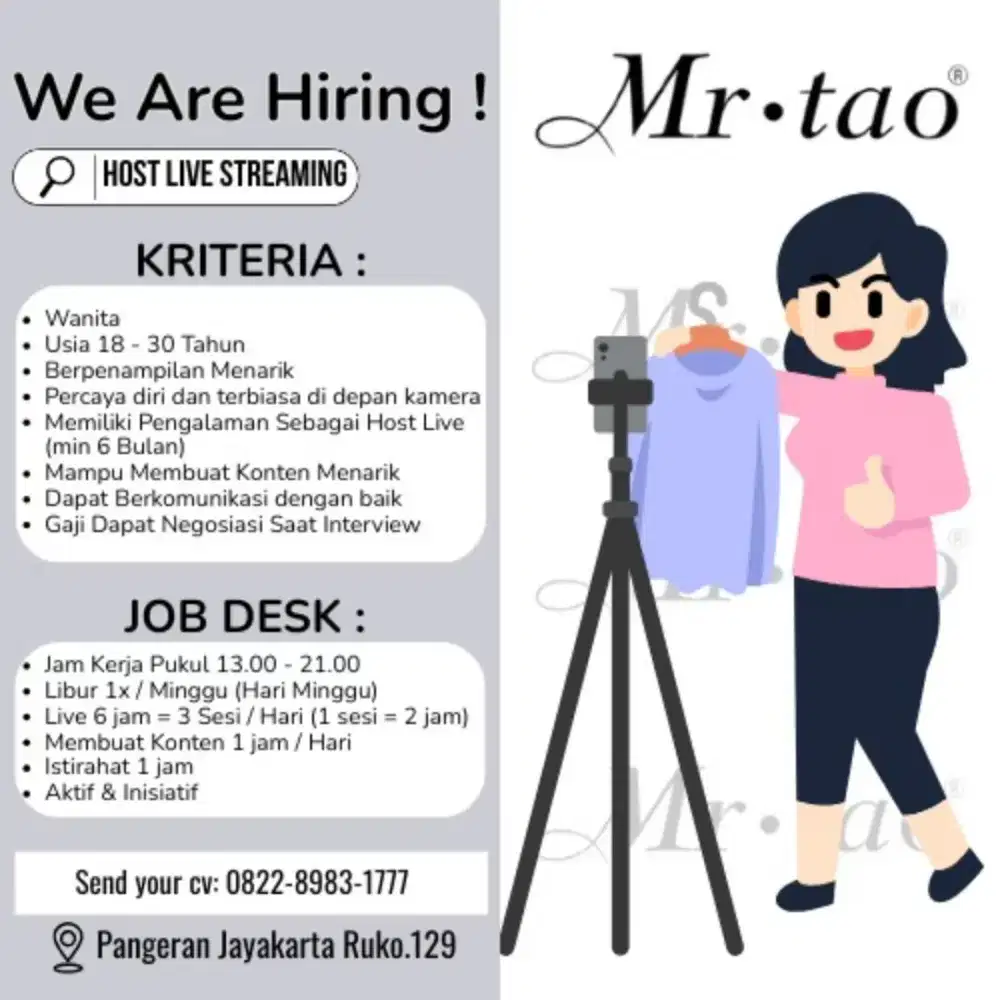 Host live online shop