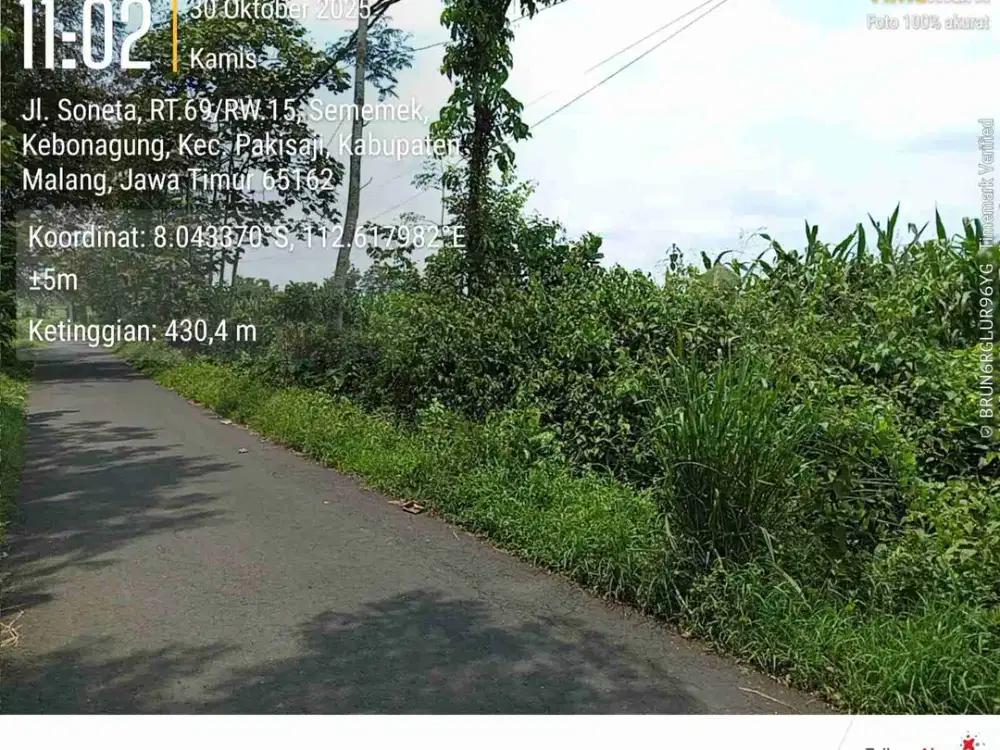 TANAH BAGUS DATAR DEKAT PERKAMPUNGAN LOKASI KEBONAGUNG MALANG