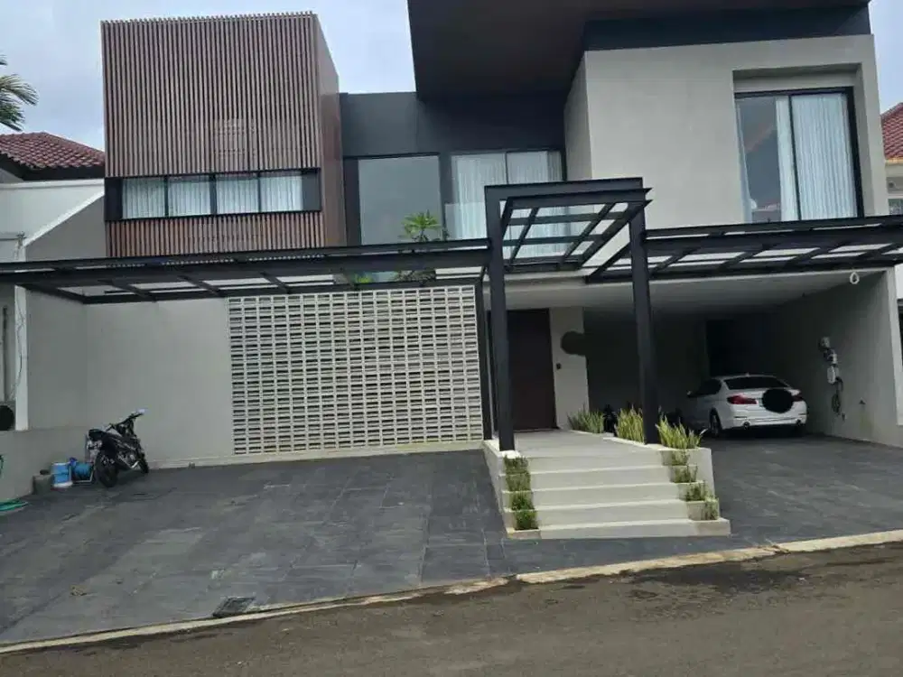 RUMAH MEWAH MODERN MINIMALIS BANGUNAN MANDIRI TAMAN GIRI LOKA BSD
