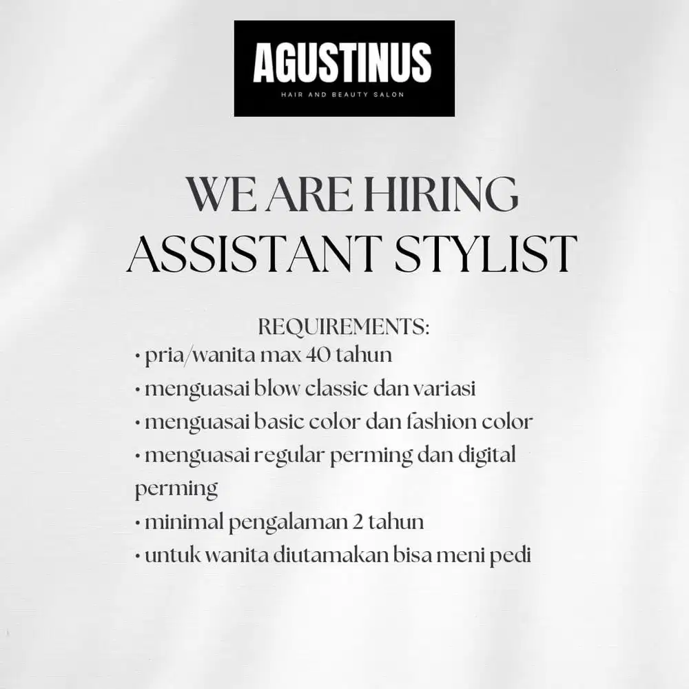 LOWONGAN KERJA SALON