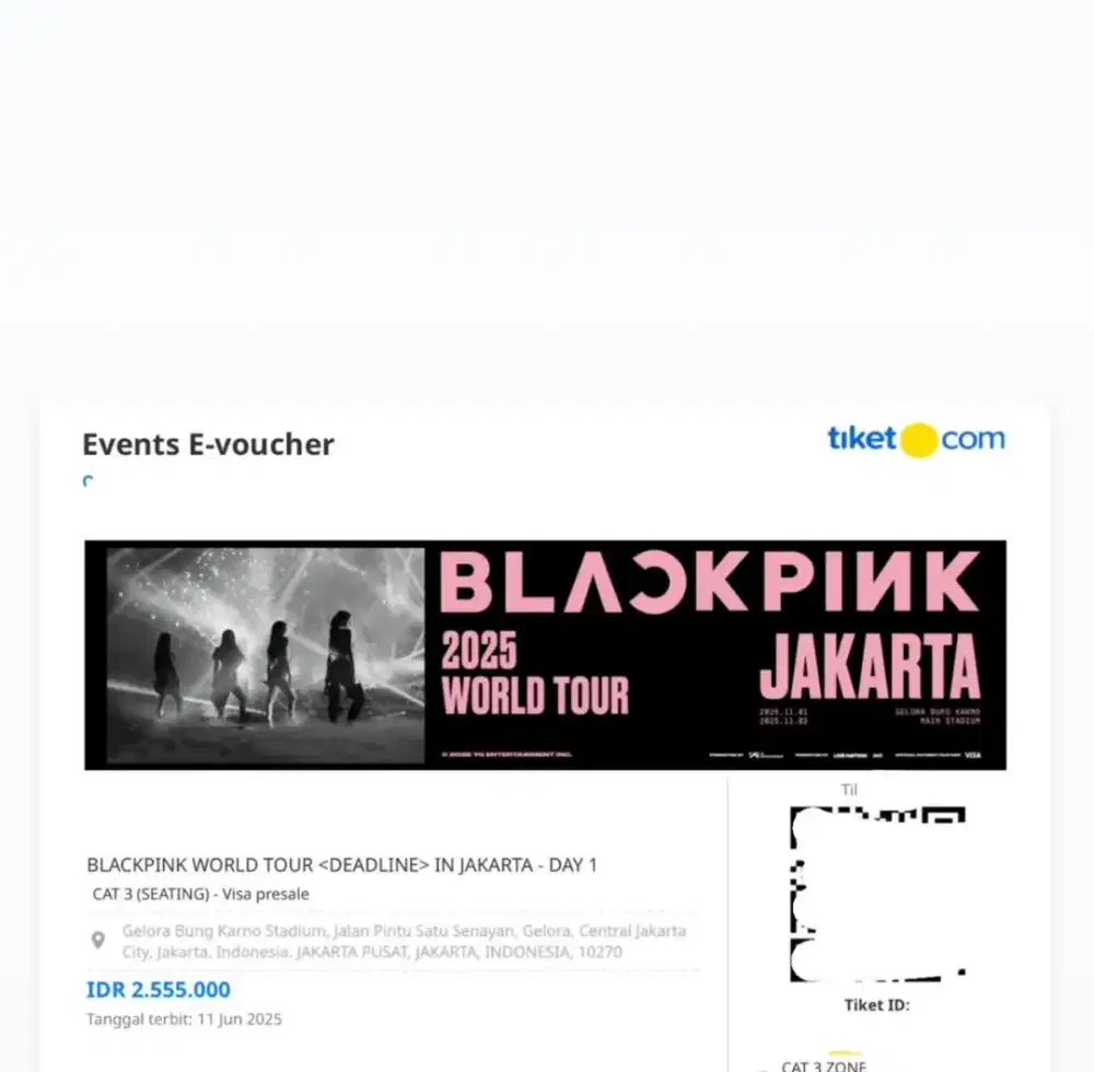 TIKET KONSER BLACKPINK DAY 1 - CAT 3