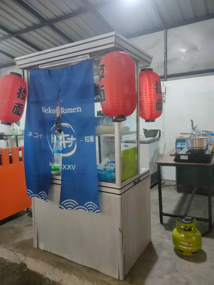 Steling jualan, rak usaha, gerobak jualan