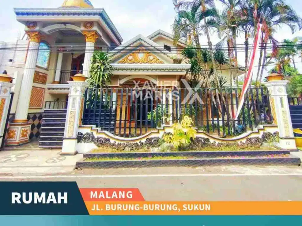Dijual Rumah Mewah Bergaya Turki di Jalan Burung-Burung, Sukun, Malang