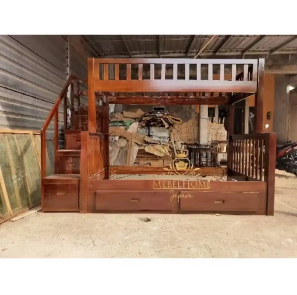 Ranjang tingkat Kayu Jati