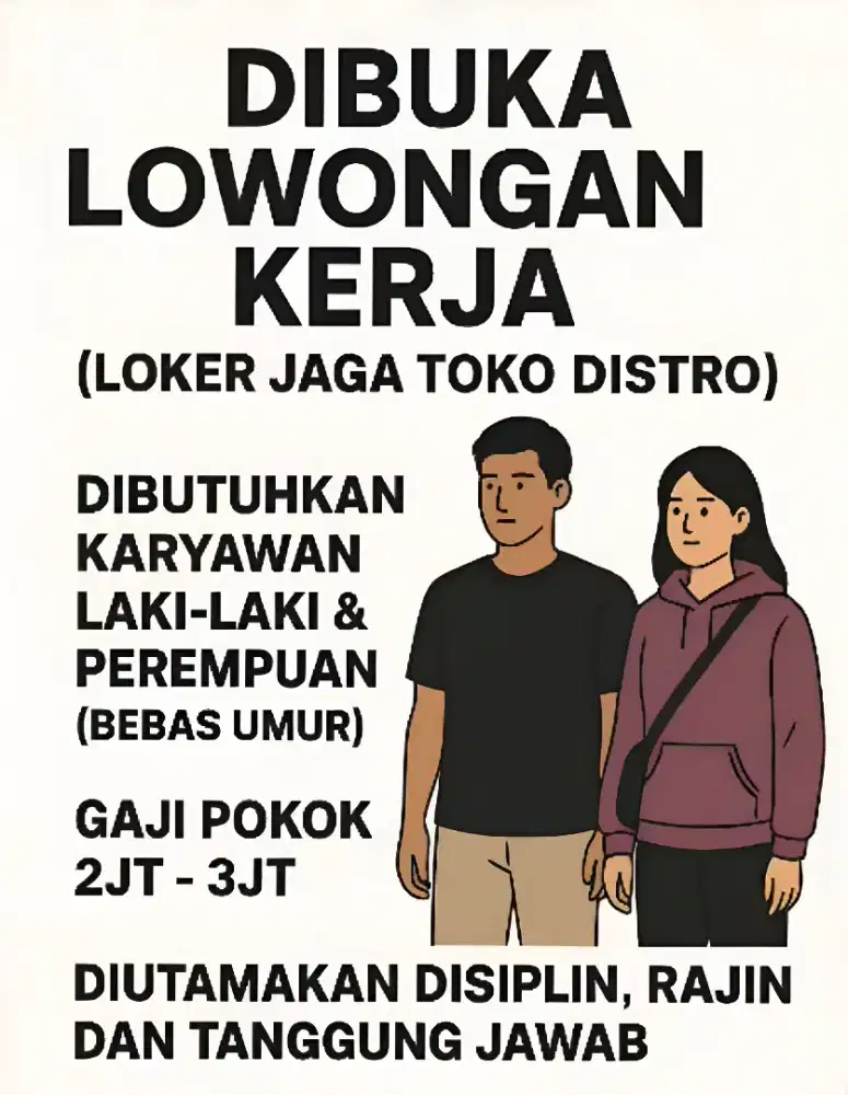 Loker jaga toko distro