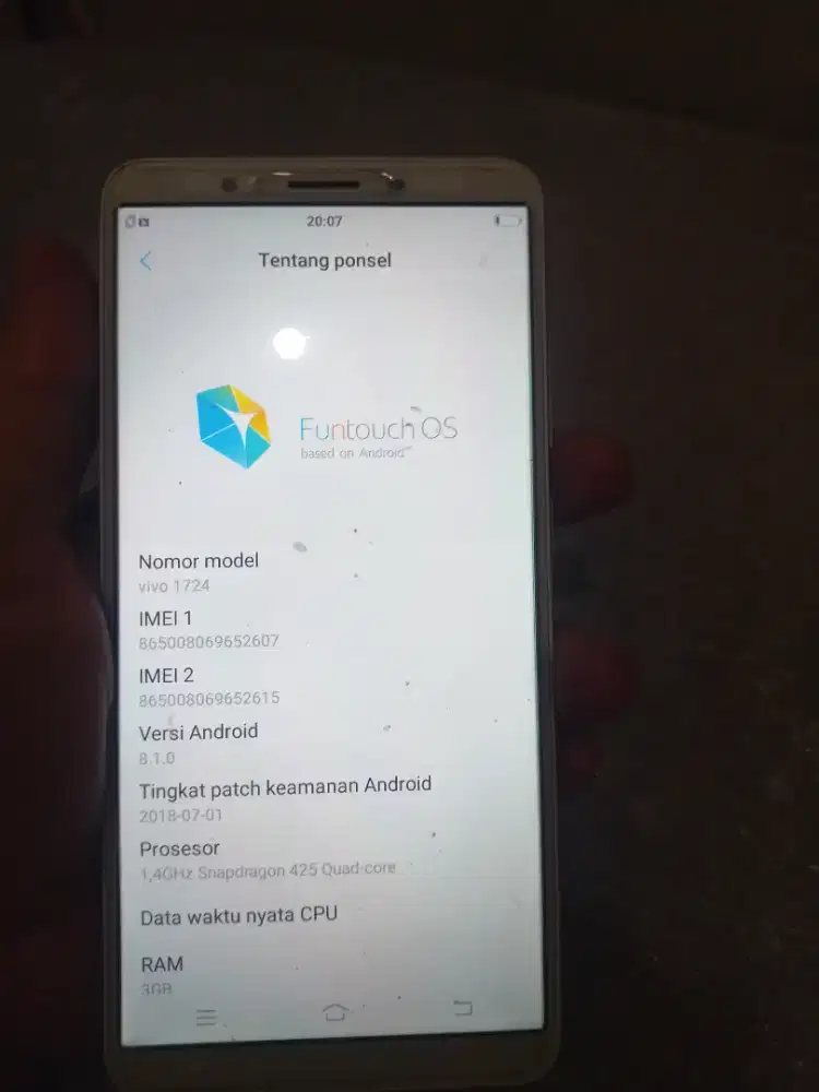 Vivo y71..kondisi ok..hp sama charjer