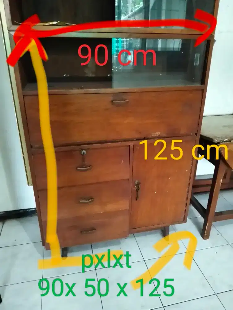 Lemari rak jati buffet tv dll