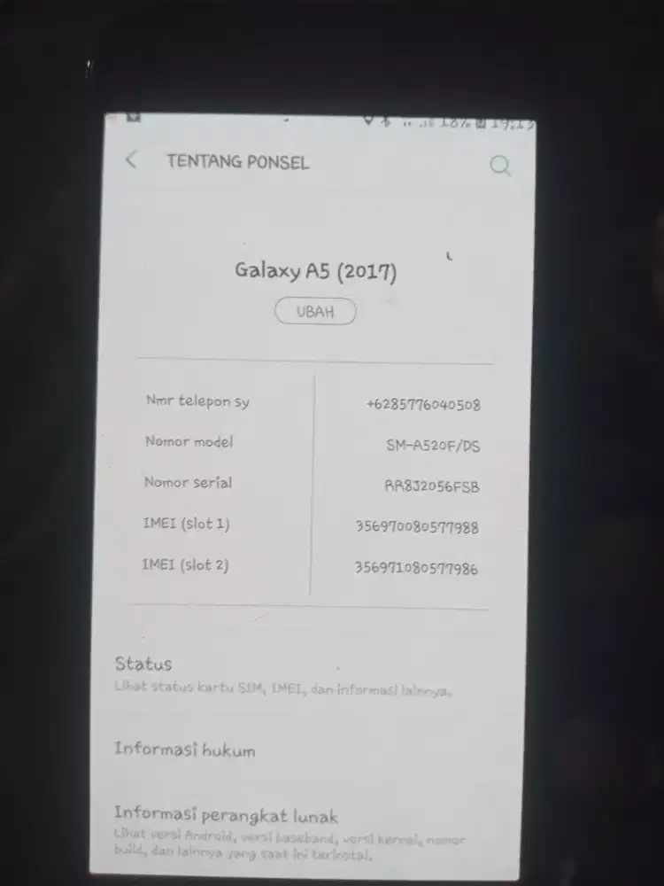 Samsung A5 2017 lcd msh original