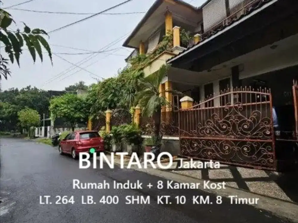 Rumah Induk dan 8 Kamar Kost terisi Penuh di Komplek Bintaro, Jakarta Selatan