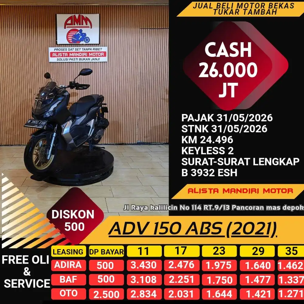 DP 500 BISA BAWA PULANG ADV 150 ABS TH 2021 PAJAK ON