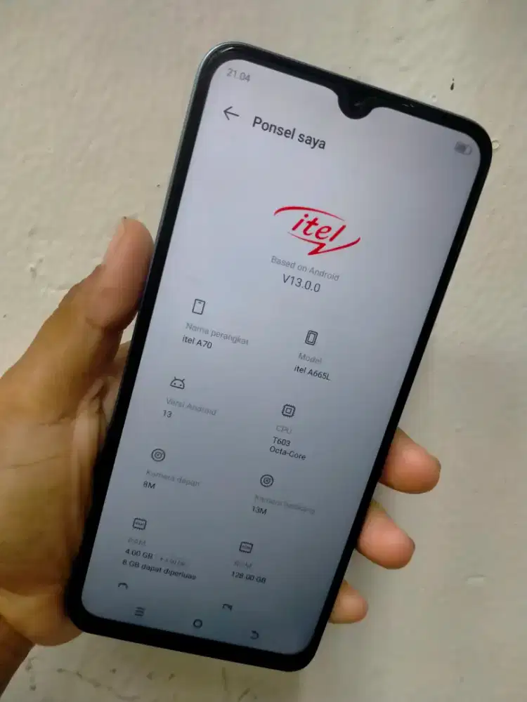 HP ITEL A70 RAM 4+4/128GB