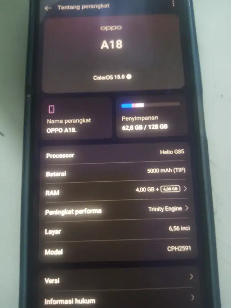 Jual cepat opo a18 4+4/128