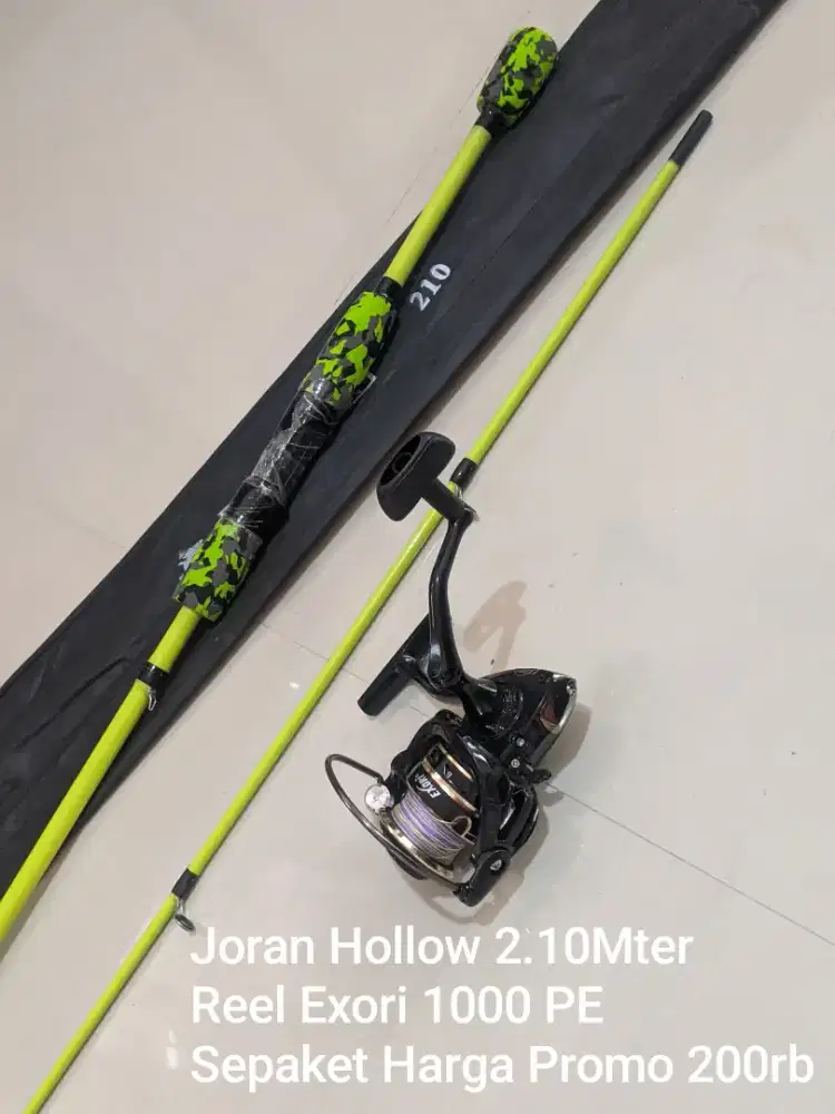 Joran pancing Hollow 2.10m + Reel Exori 1000 Besi