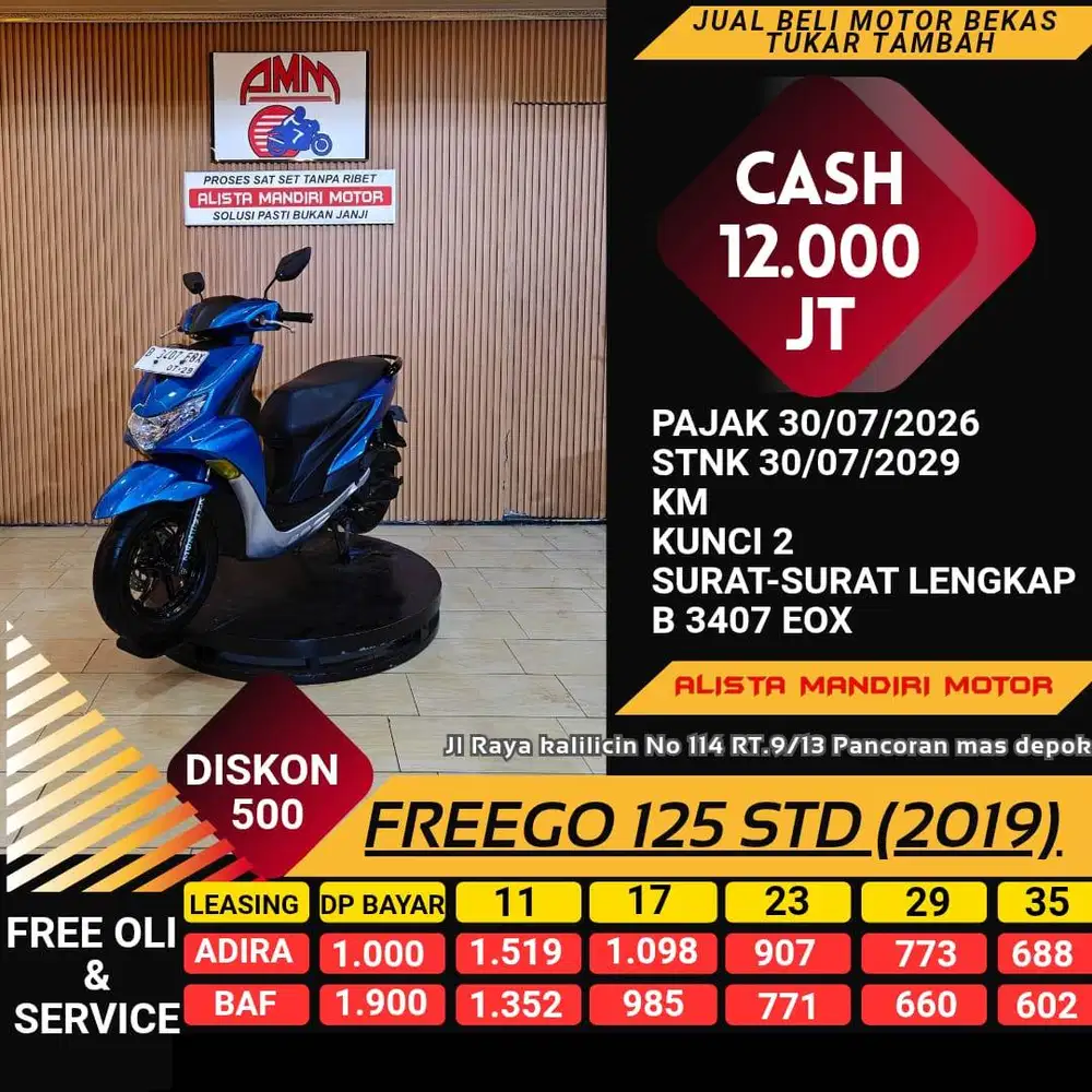 YAMAHA FREEGO STD TH 2019 PAJAK ON BODY MULUSS MOTOR SIAP PAKAI