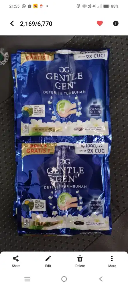 Gentle gent sachet isi 10 renceng