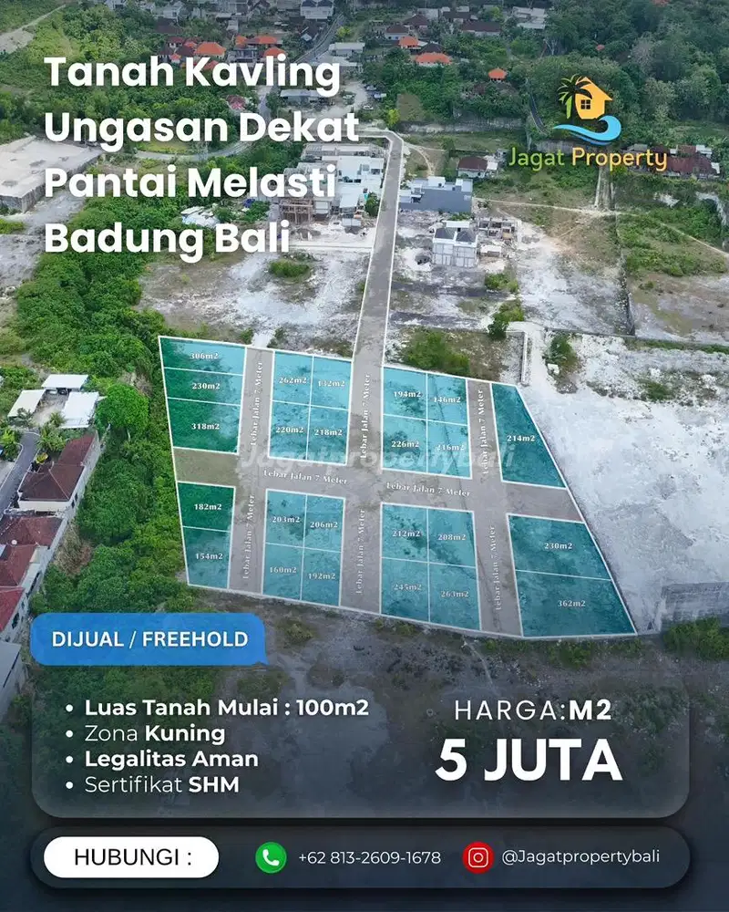 Dijual Tanah Kavling Ungasan Dekat Pantai Melasti Badung Bali