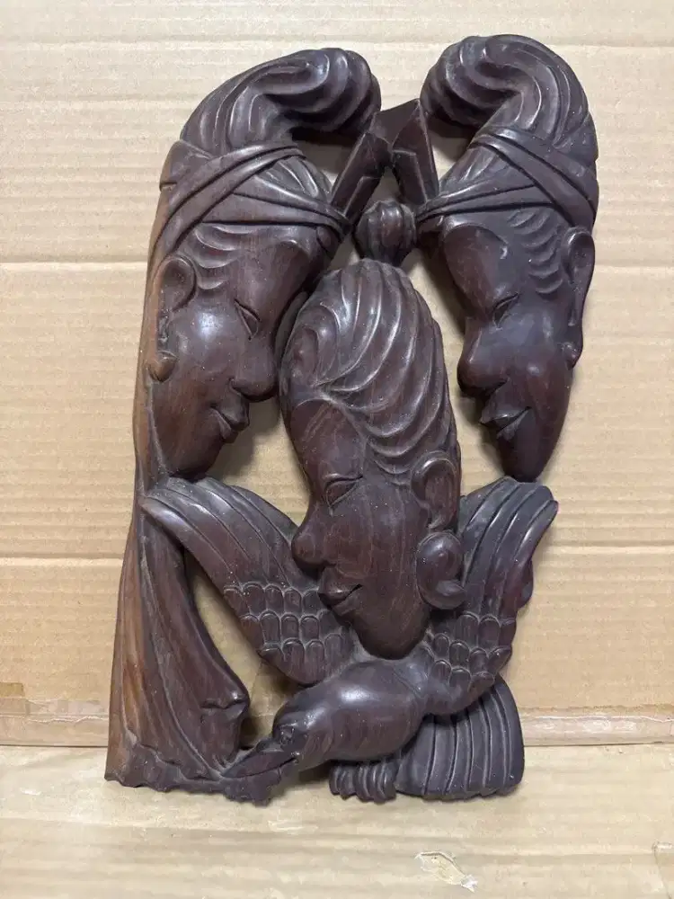 Wooden Art Kayu Pajangan Seni Pahat Sonokeling Antik