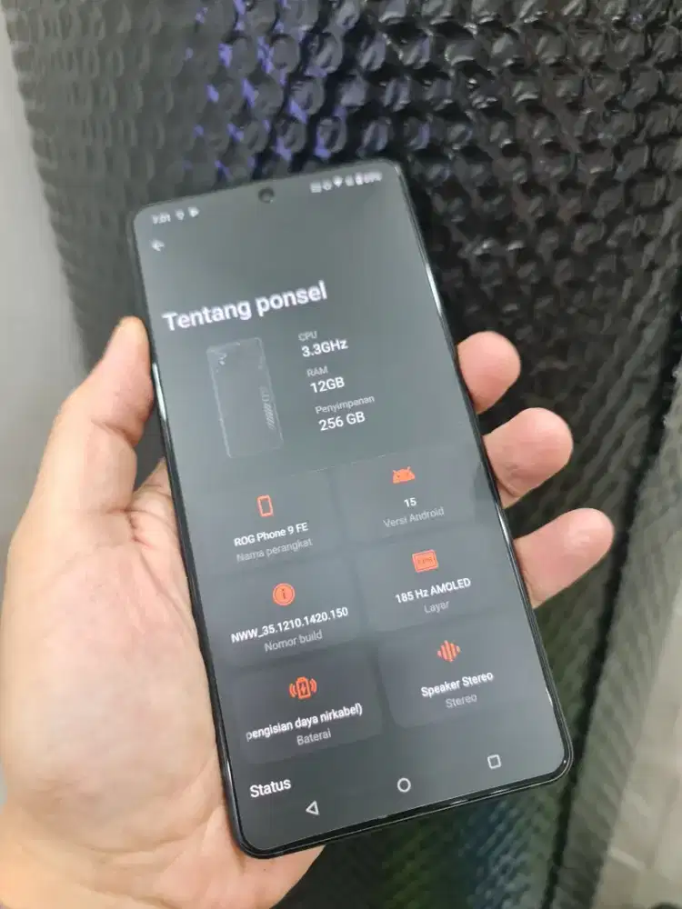 Asus rog 9 fe 12/256 jaringan 5G resmi Indonesia baru itungan minggu