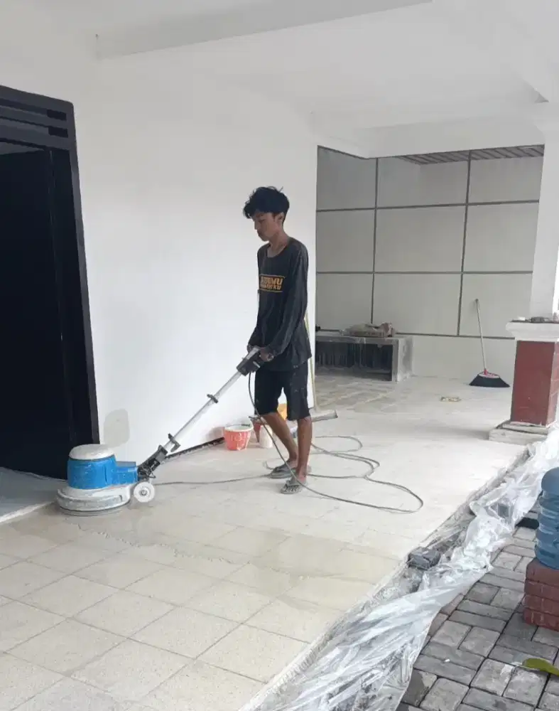 Jasa Poles lantai marmer teraso tegel acian granit andersit dll