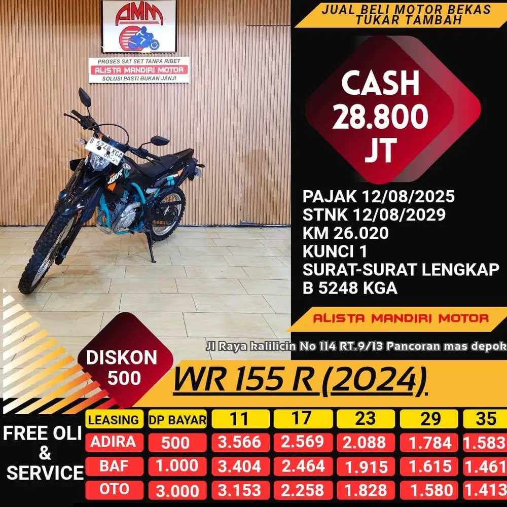 YAMAHA WR 155 R TH 2024 BISA CASH /KREDIT/ TUKAR TAMBAH