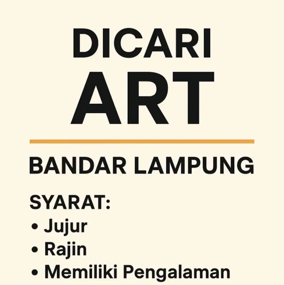 Loker ART Menginap