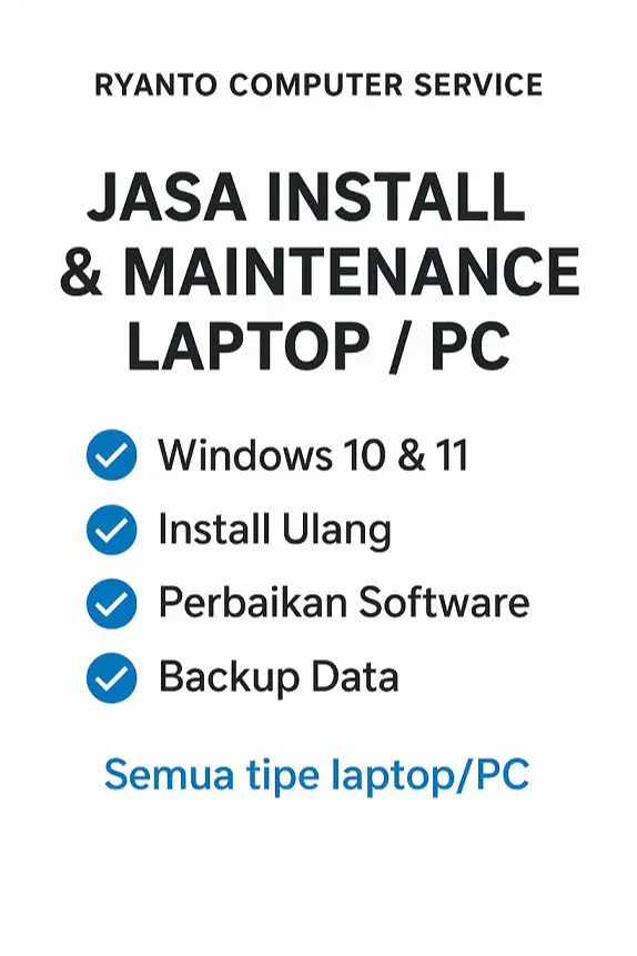 INSTALL ULANG & SERVICE LAPTOP