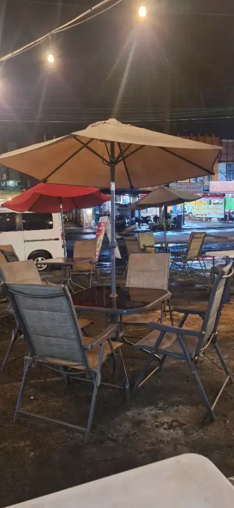 Meja stainless dan meja payung